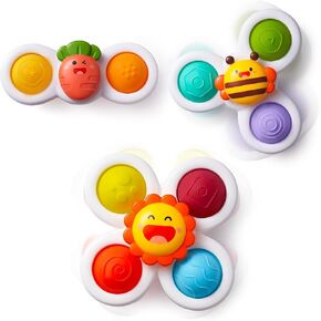 LiKee Strong Suction Cup Fidget Rotating Sensory Bath Toys for Baby (Sun) in Saudi Arabia