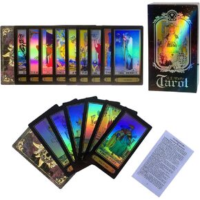 SUNHHX Tarot Cards Set, 78 Surface Laser Tarot Cards with English Instructions Book for Beginners (English Edition) in Kuwait