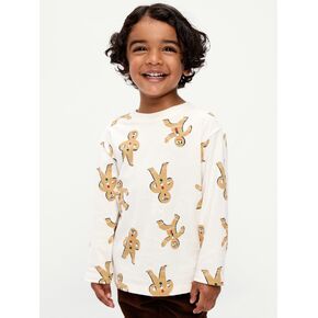 Old Navy Printed Long-Sleeve Unisex T-Shirt for Toddler - Gingerbread in Kuwait