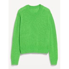 Old Navy Shrunken Cozy Wool-Blend Crew-Neck Sweater - Lush Ivy in Kuwait