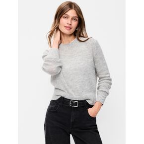 Old Navy Shrunken Cozy Wool-Blend Crew-Neck Sweater - LIGHT GREY in Kuwait