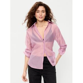 Old Navy Organza Button-Down Shirt - Rose Dawn in Saudi Arabia