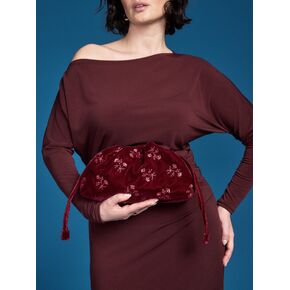 Old Navy Old Navy x Altuzarra Velvet Drawstring Baguette Bag - Red Lacquer in Kuwait