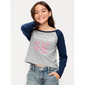 Old Navy Old Navy x Netflix Stranger Things: Tales From '85 Long-Sleeve T-Shirt for Girls - Heather Gray in Kuwait