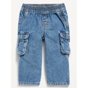 Old Navy Baggy Barrel-Leg Cargo Jeans for Baby - Medium Wash in Kuwait