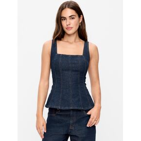 Old Navy Square-Neck Hourglass Denim Tank Top - Dark Wash in Saudi Arabia