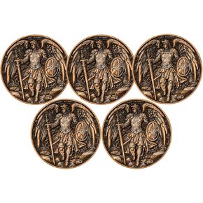 Saint Michael Archangel Protection Coin – 1.57-Inch Double-Sided Zinc Alloy Collectible with Antique Finish, Featuring Saint Michael Prayer Christian Challenge Coin in Kuwait