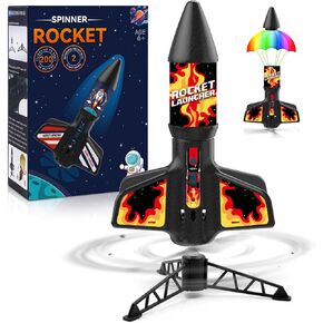 Rocket Launcher for Kids - Self-Launching 200 ft Motorized Outdoor Electric Play Toy, High Flying Kids' Play Air Rocket with Launch Set, Birthday Toys Gifts for Boys 8-12, Rocket Pattern in Saudi Arabia