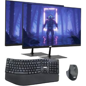 TechMagnet All in one Desktop Computer,Cheetah 6,Intel Core i5 6th Gen,16GB DDR3,480GB SSD,Dual 27 inch LED Monitor,MTG Wireless Ergonomic Keyboard Mouse,USB Wi-Fi,Windows 11(Renewed) in Kuwait