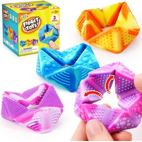 KLT Fidget Sensory Toys for Kids: 3 Pack Textured Flip Toys - Quiet Small Fidgets for Classroom Focus - Stress Relief Toys for Autism & ADHD Calm Down in Kuwait