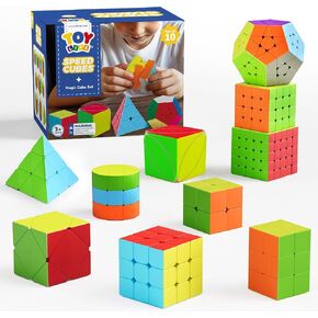 STEAM Life Speed Cube Set, Speed Cube Set of 2x2 3x3 4x4 Megaminx and Pyramid Cube Smoothly Stickerless Magic Cubes Collection for Kids & Adults in Kuwait