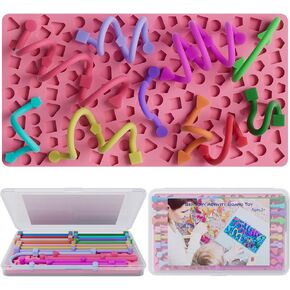Fidget Toys Sensory Activity Board for Kids, Fidget for Stress Anxiety Autistic ADHD, Calm Down Travel Airplane Classroom Students Prizes Toys Stuffer Gifts ,Portable Storage Box & 14 String in Saudi Arabia