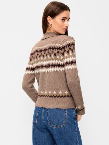 Old Navy SoSoft Cropped Long-Sleeve Sweater - Neutral Fair Isle in Kuwait
