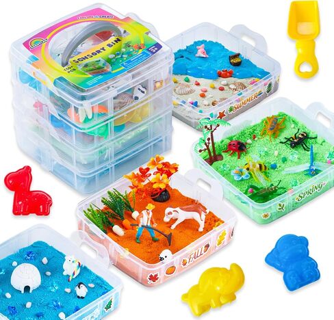AGENTLAN Stackable Sensory Bin, Unicorn & Pet Sensory Sand Play Set in Saudi Arabia