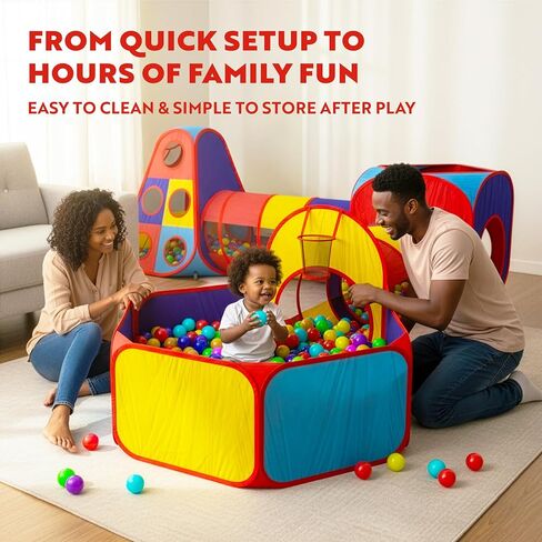 Playz 5pc Pop Up Play Tent and Crawl Through Tunnels for Kids w/Carry Bag in Kuwait