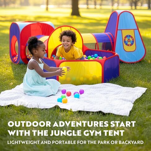 Playz 5pc Pop Up Play Tent and Crawl Through Tunnels for Kids w/Carry Bag in Kuwait