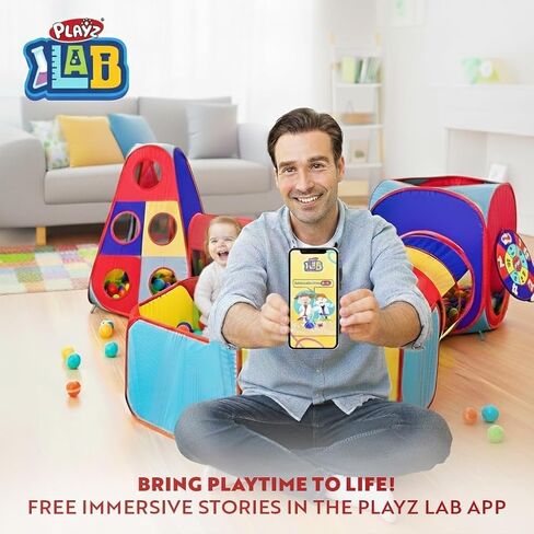 Playz 5pc Pop Up Play Tent and Crawl Through Tunnels for Kids w/Carry Bag in Kuwait