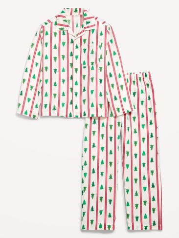 Old Navy Gender-Neutral Printed Flannel Pajama Pants Set for Kids - Tree Stripes (Match the Fam!) in Kuwait