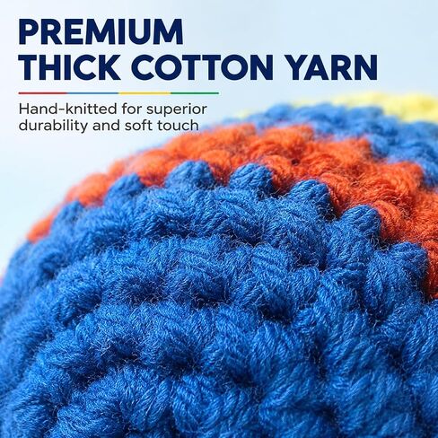 WesGen 3 Pack Handmade Crocheted Footbags, Upgraded Thick Cotton Hacky Kick Sack Balls with Ceramic and Foam Blend Fill, No-Leak Juggling Balls for Adults, Teens and Outdoor Games in Saudi Arabia