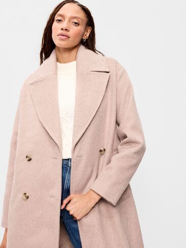 Old Navy Oversized Longline Overcoat - Oatmeal in Kuwait