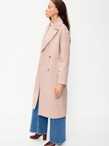 Old Navy Oversized Longline Overcoat - Oatmeal in Kuwait
