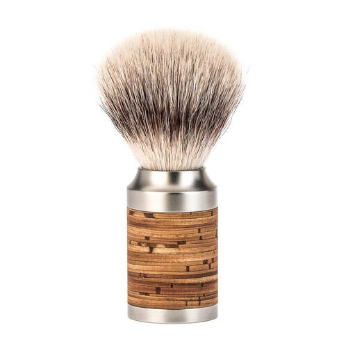 MÜHLE Rocca Stainless Steel/Birch Bark Silvertip Fibre Shaving Brush in Kuwait