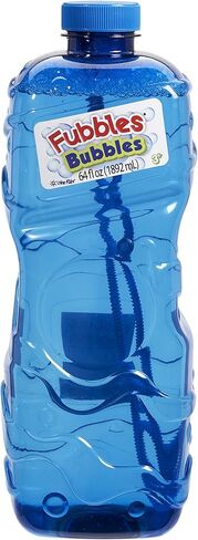 Little Kids Bubbles by Fubbles 64oz Non Toxic Bubble Solution | Refill Solution for Bubble Machines and Bubble Toys | Bubble Wand Included, Colors May Vary in Kuwait