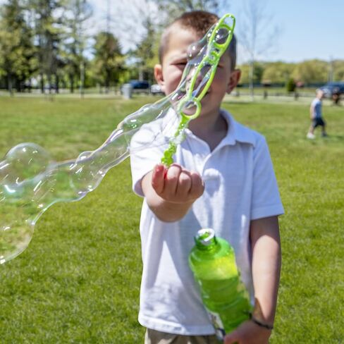 Little Kids Bubbles by Fubbles 64oz Non Toxic Bubble Solution | Refill Solution for Bubble Machines and Bubble Toys | Bubble Wand Included, Colors May Vary in Kuwait