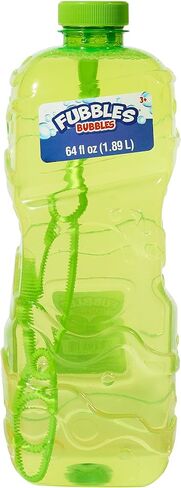 Little Kids Bubbles by Fubbles 64oz Non Toxic Bubble Solution | Refill Solution for Bubble Machines and Bubble Toys | Bubble Wand Included, Colors May Vary in Kuwait