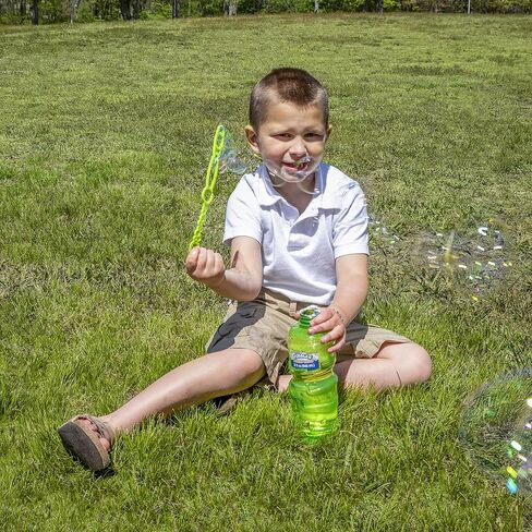 Little Kids Bubbles by Fubbles 64oz Non Toxic Bubble Solution | Refill Solution for Bubble Machines and Bubble Toys | Bubble Wand Included, Colors May Vary in Kuwait