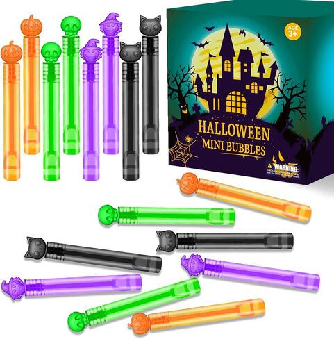 Halloween Treats Non Candy for Toddlers 24-300 PCS, Mini Bubble Wands Prizes Toys Gifts Bags for Kids, Small Halloween Birthday Classroom Party Basket Goody Bag Stuffer Trinkets Stuff for Boys Girls in Kuwait