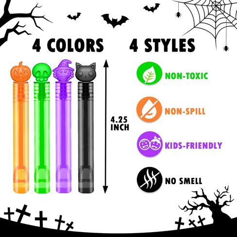 Halloween Treats Non Candy for Toddlers 24-300 PCS, Mini Bubble Wands Prizes Toys Gifts Bags for Kids, Small Halloween Birthday Classroom Party Basket Goody Bag Stuffer Trinkets Stuff for Boys Girls in Kuwait