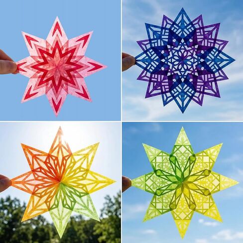110 Pcs Kite Paper for Craft: 6" x 6" Tissue Paper Kit for DIY Art, 10 Color Sheets for Window Crafts or Holiday Decoration in Saudi Arabia