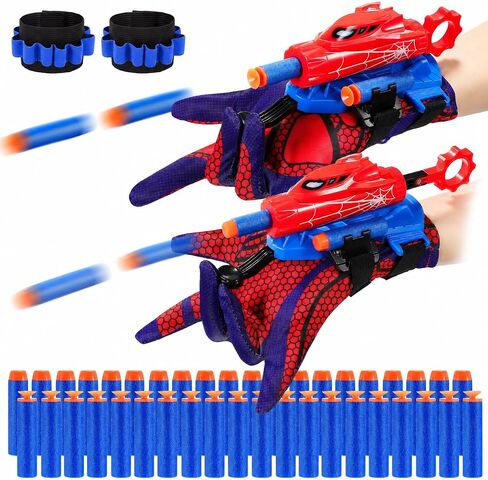 2 Sets Spider Web Shooter Toys for 3 4 5 6 7 Year Old Boys with Hero Gloves in Kuwait