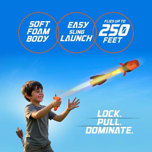 Light Up Toy Slingshot Rocket Launcher - Kids Outdoor Toys Ages 8-12 Years - 10 Year Old Boy Birthday Gift - Outside Sling Shot Boys Toys for 8 9 10 11 12 Year Old - Fun Gifts for Boys 8-10, 8-12 in Saudi Arabia