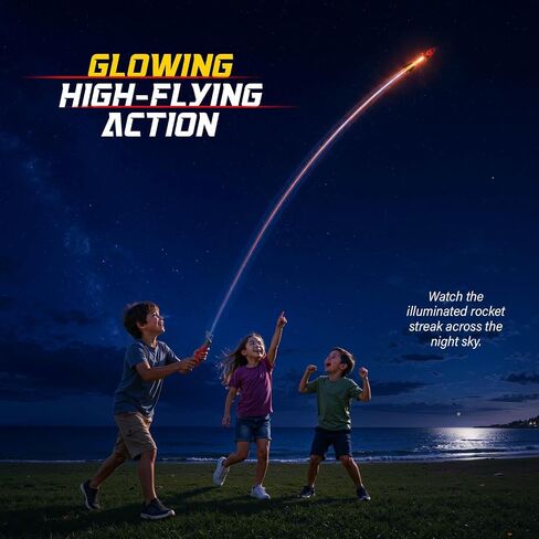 Light Up Toy Slingshot Rocket Launcher - Kids Outdoor Toys Ages 8-12 Years - 10 Year Old Boy Birthday Gift - Outside Sling Shot Boys Toys for 8 9 10 11 12 Year Old - Fun Gifts for Boys 8-10, 8-12 in Saudi Arabia
