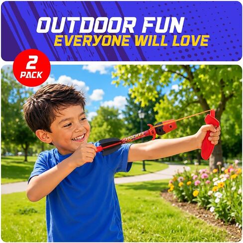 Light Up Toy Slingshot Rocket Launcher - Kids Outdoor Toys Ages 8-12 Years - 10 Year Old Boy Birthday Gift - Outside Sling Shot Boys Toys for 8 9 10 11 12 Year Old - Fun Gifts for Boys 8-10, 8-12 in Saudi Arabia