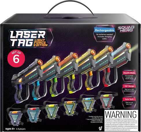 Squad Hero Rechargeable Laser Tag for Kids, Teens & Adults - Boys Gifts - Blasters & Vest Sensors - Fun Ideas Age 8+ Year Old Toys - 4 Set - Lazer Teen Boy Game Boys & Girls Outdoor Teenage Activities in Saudi Arabia