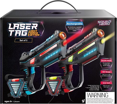 Squad Hero Rechargeable Laser Tag for Kids, Teens & Adults - Boys Gifts - Blasters & Vest Sensors - Fun Ideas Age 8+ Year Old Toys - 4 Set - Lazer Teen Boy Game Boys & Girls Outdoor Teenage Activities in Kuwait