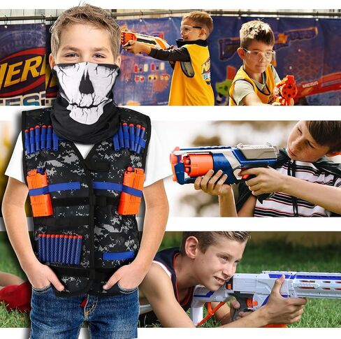 Fun Kids Tactical Vest Kit for Nerf Guns with 2-Pack Gift Set for Boys 4-12 in Kuwait
