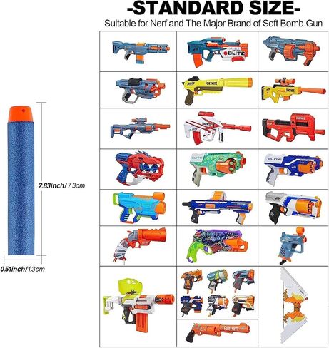 Nerf N Strike Blaster Compatible Dart Bullets, Compatible with All Elite 2.0 Series Blasters Blue in Saudi Arabia