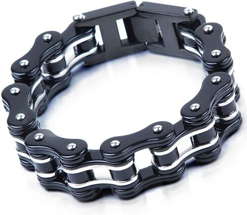 Dream Apparel Mens Stainless Steel Bike Chain Motorcycle Chain Bracelet for Women, 3/4 Inch Wide Heavy Metal Biker Bracelet, Bicycle Link Chain Bracelet in Kuwait