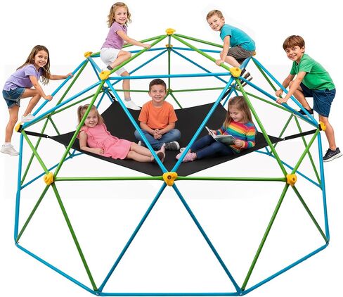 Hurtle 10ft Climbing Dome with Hammock for Kids, Sturdy Steel Dome Climber, Outdoor Backyard Jungle Gym & Monkey Bars, Fun Active Play Structure for Boys & Girls in Kuwait