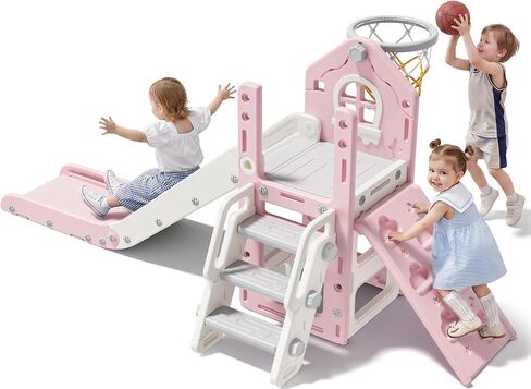 BIERUM 6 in 1 Toddler Slide for Toddlers Aged 1-3 Climber Playset Blue in Saudi Arabia