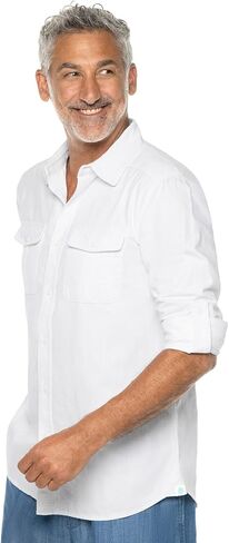 Coolibar UPF 50+ Men's Carson Chambray Shirt - Sun Protective in Kuwait