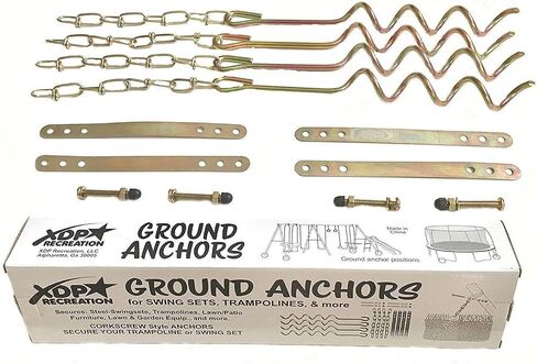 Swing Set Ground Anchors - 4pcs Metal Auger-Style 12 3/4" ea. Easy Assembly in Kuwait