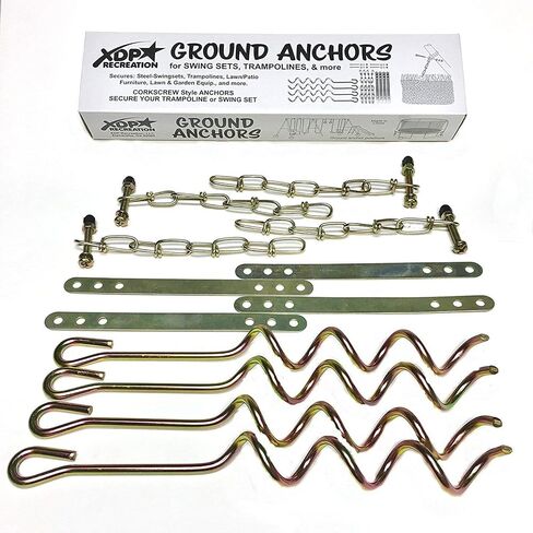 Swing Set Ground Anchors - 4pcs Metal Auger-Style 12 3/4" ea. Easy Assembly in Kuwait