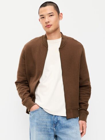 Old Navy Quilted Fleece Bomber Jacket - Dark Walnut in Kuwait