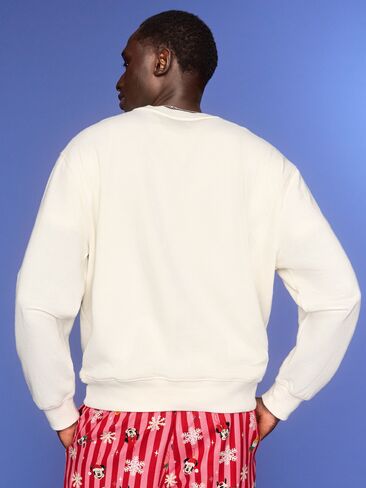 Old Navy Old Navy x Disney Mickey Mouse Oversized Crew Sweatshirt for Men - Disney Wreath (Match the Fam!) in Kuwait