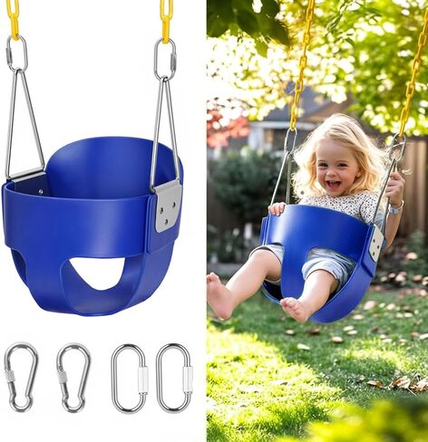 little dove High Back Full Bucket,Toddler Swing with Coated Chains & Triangle Dip Pinch Protection for Safety,Baby Swing Outdoor with Locking Buckles,Toddler Bucket Swing for Backyard,Playground,Green in Kuwait